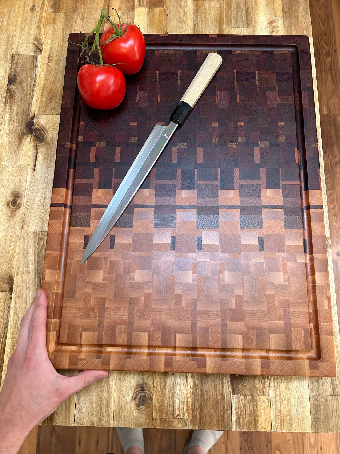 Heirloom, chaos end grain butcher block, extra large 22"x17"x2"