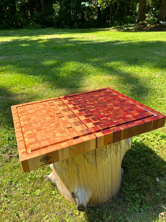 Heirloom, chaos end grain butcher block, extra large 22"x17"x2"