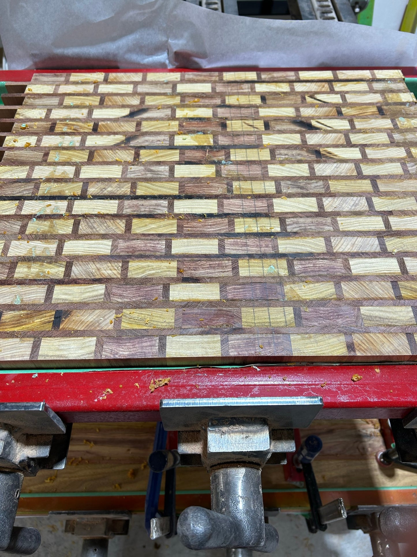 Heirloom, brick wall end grain butcher block, extra large 20" x 17"