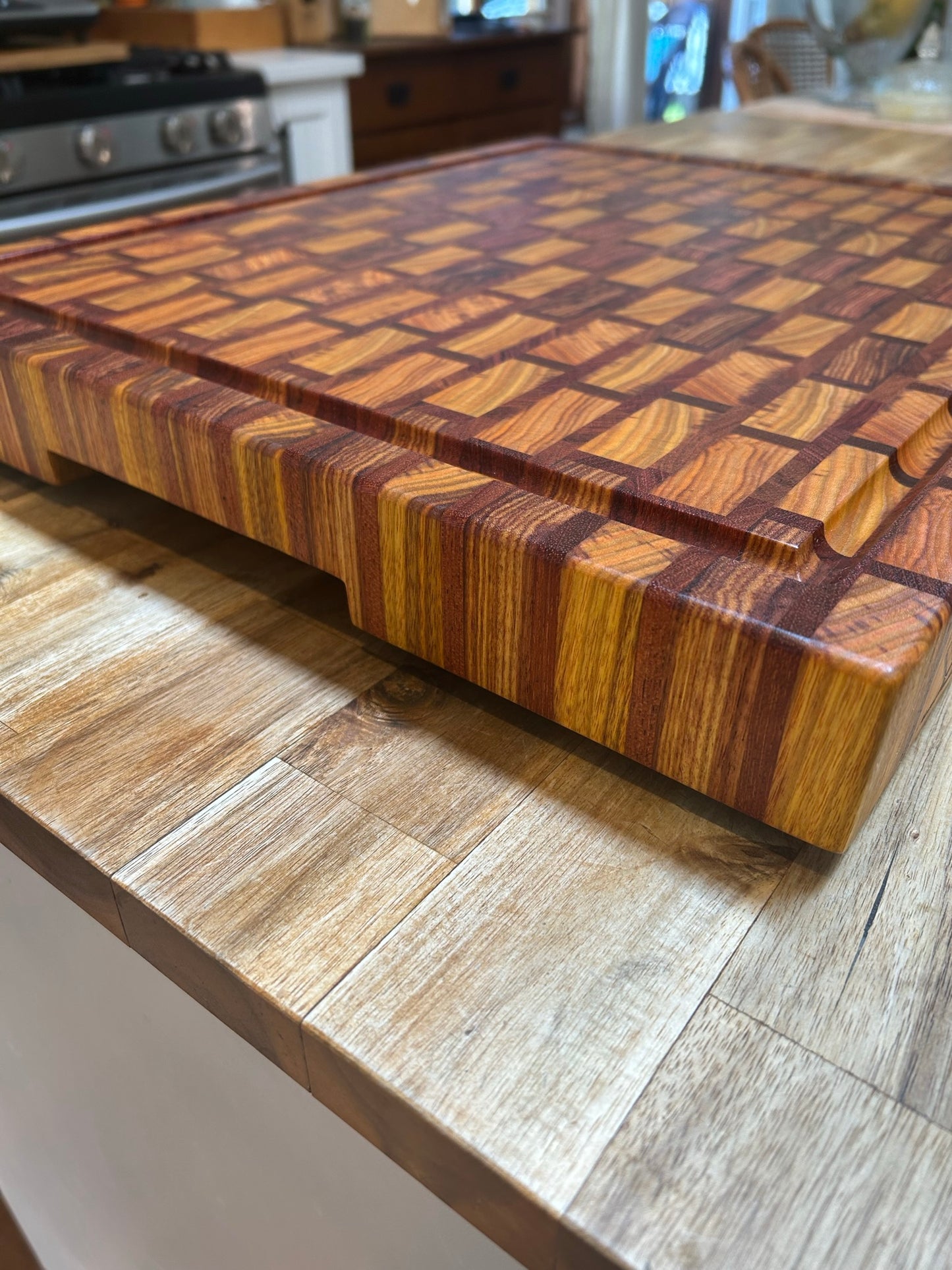 Heirloom, brick wall end grain butcher block, extra large 20" x 17"