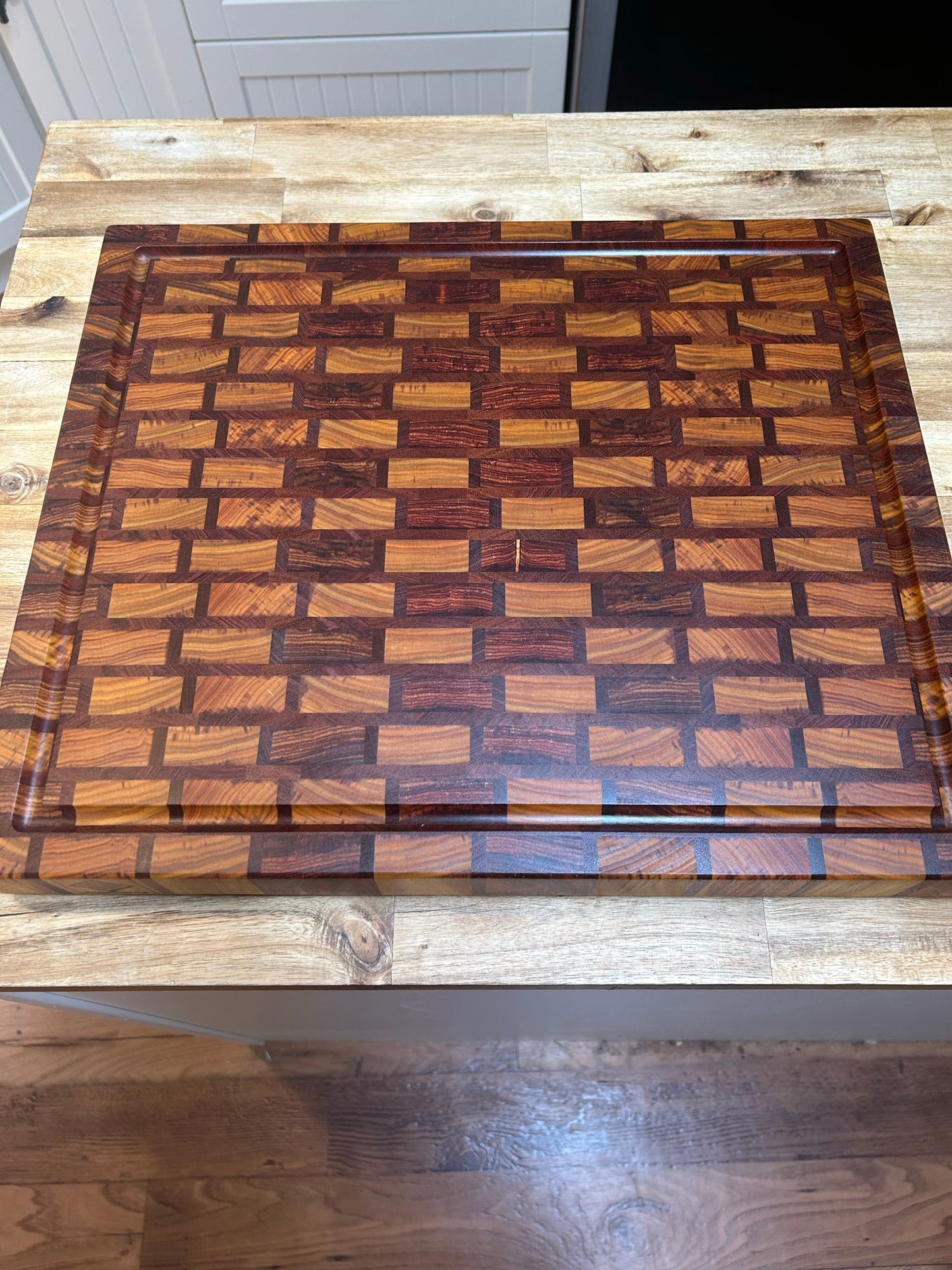 Heirloom, brick wall end grain butcher block, extra large 20" x 17"
