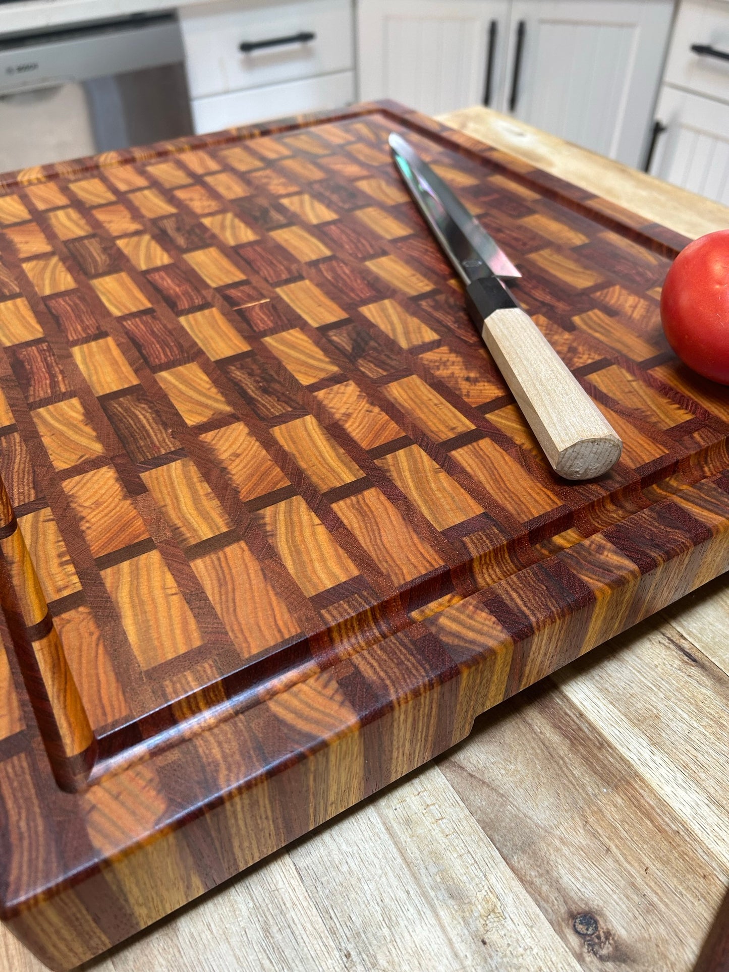 Heirloom, brick wall end grain butcher block, extra large 20" x 17"