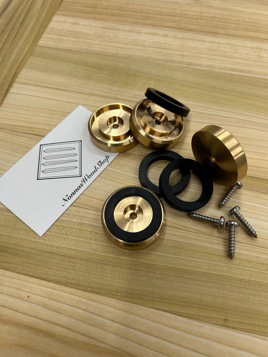 Timeless brass cutting board feet, small and large