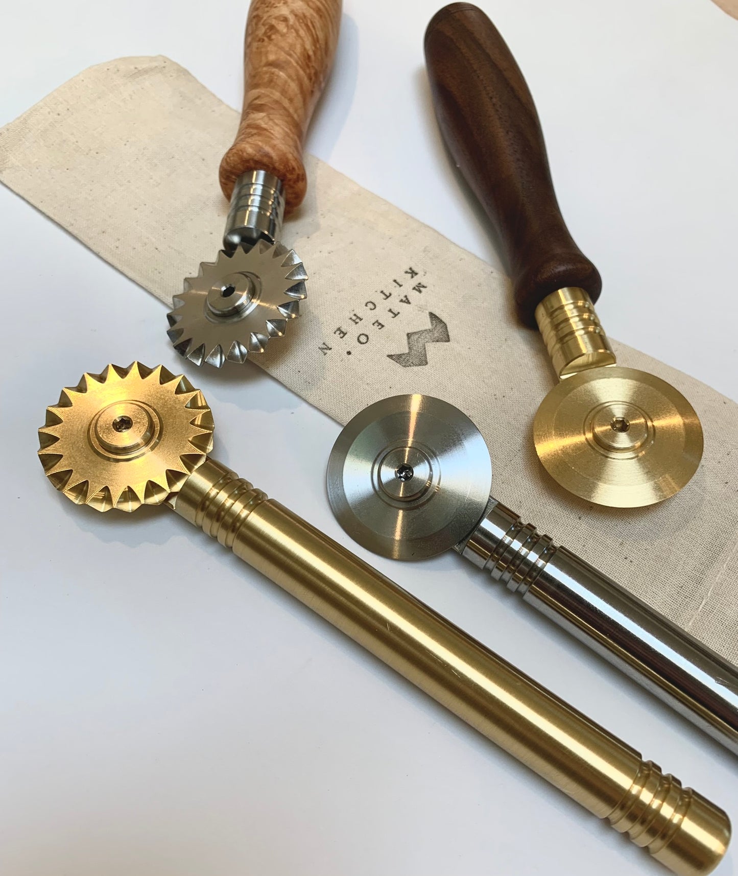 Brass & stainless pasta cutters, Mateo Kitchen