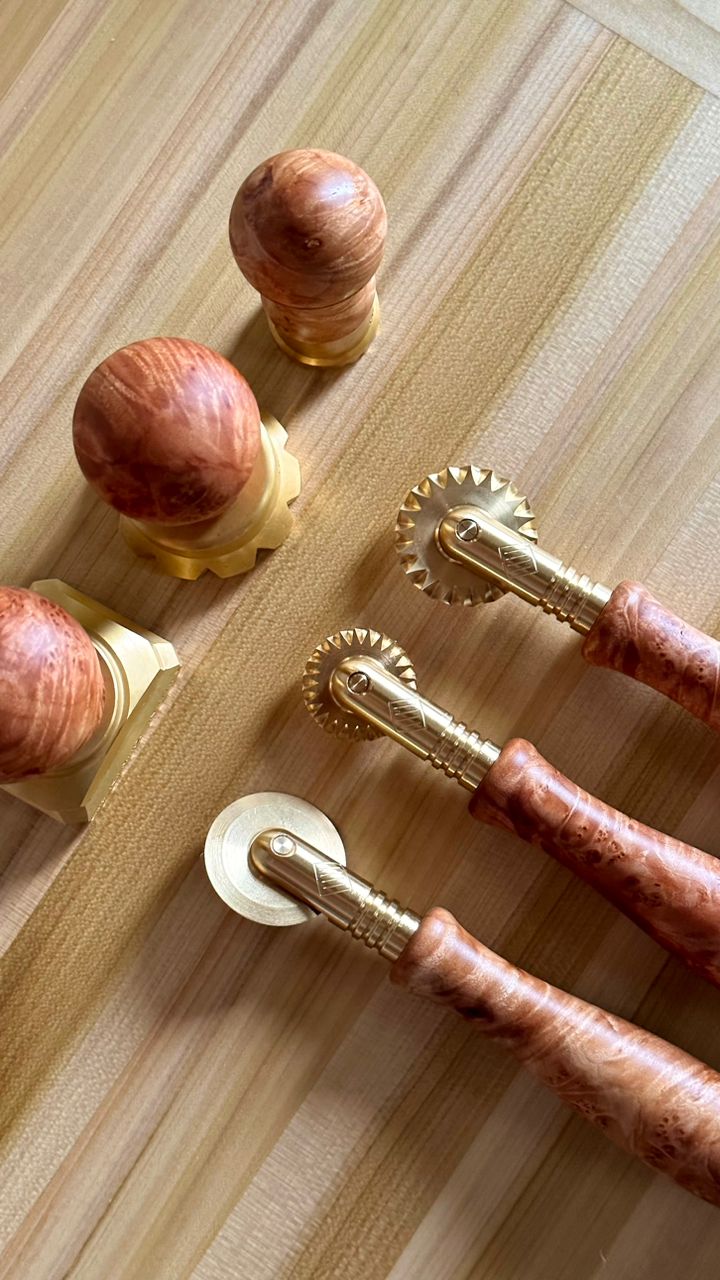 Nonna's cutters, brass & stainless pasta, pastry wheels