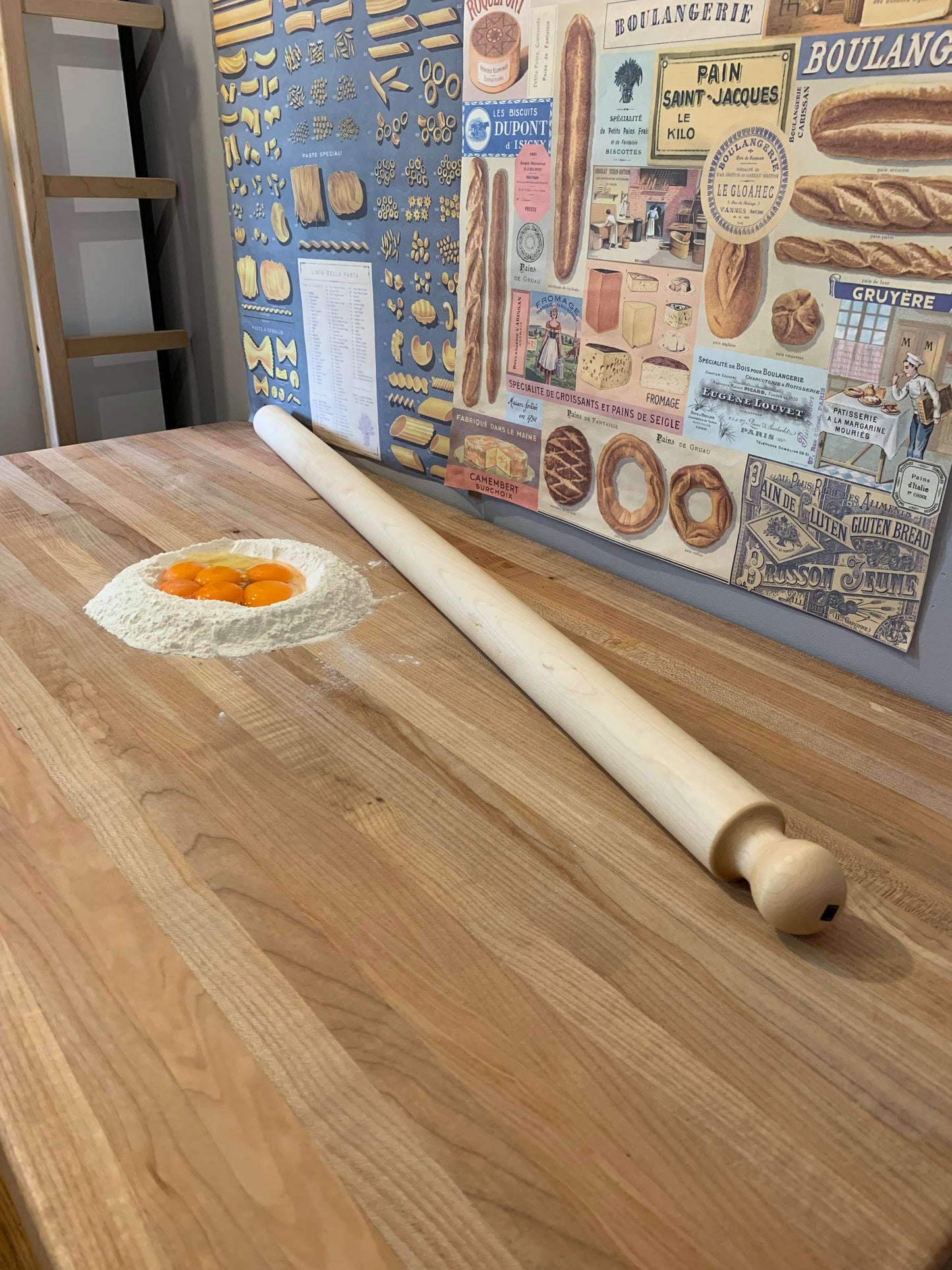 Nonna's mattarello, Italian pasta rolling pin