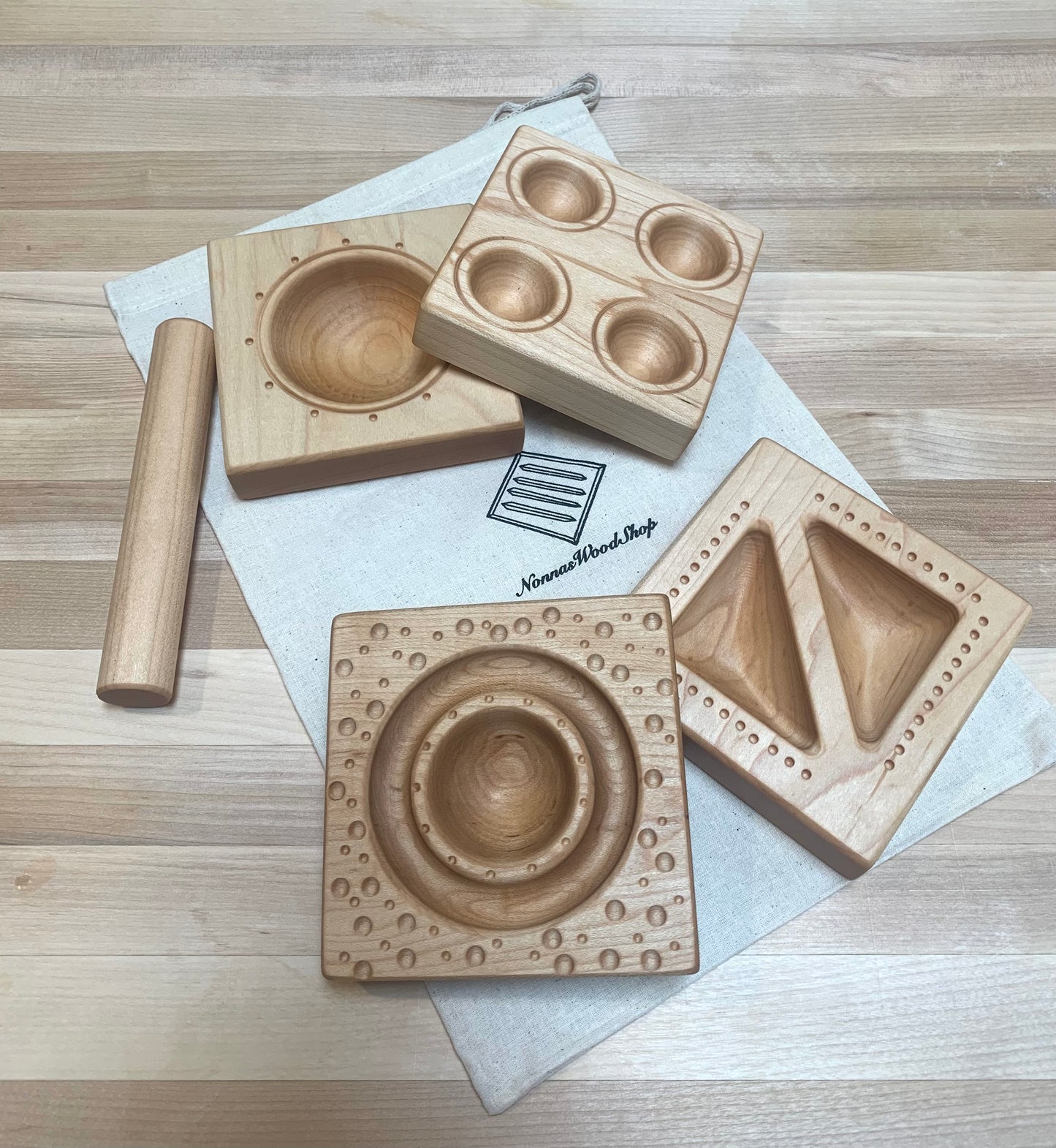 Ravioli molds, double sided. Maple, walnut & cherry