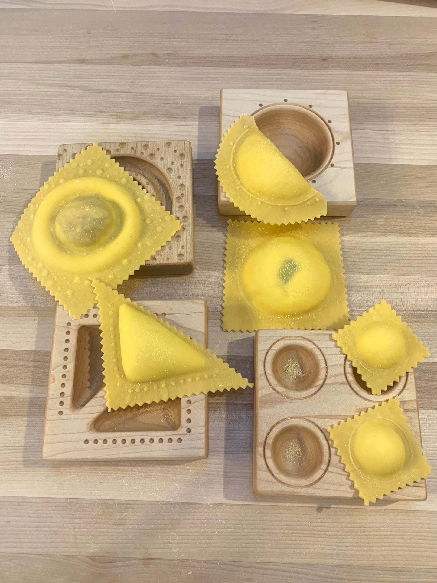 Ravioli molds, double sided. Maple, walnut & cherry