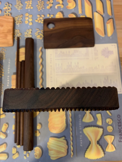 Pasta board set, macaroni, trofie, gnocchi, garganelli