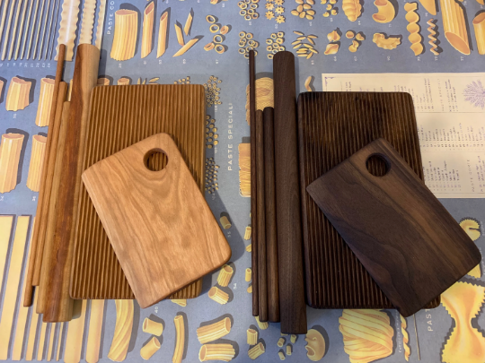 Pasta board set, macaroni, trofie, gnocchi, garganelli