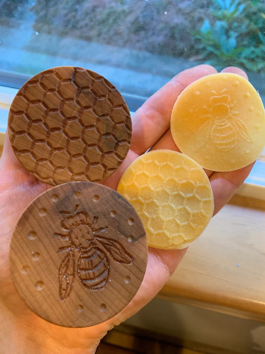 Corzetti stamp, pasta, bumble bee & honeycomb, handmade, maple