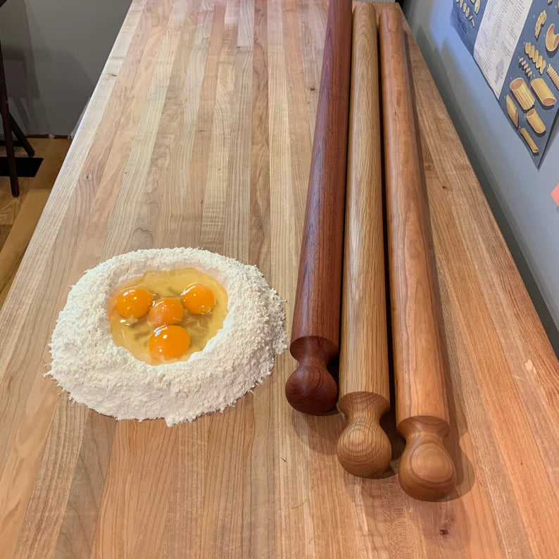 Classic, hand turned Italian Mattarello rolling pin