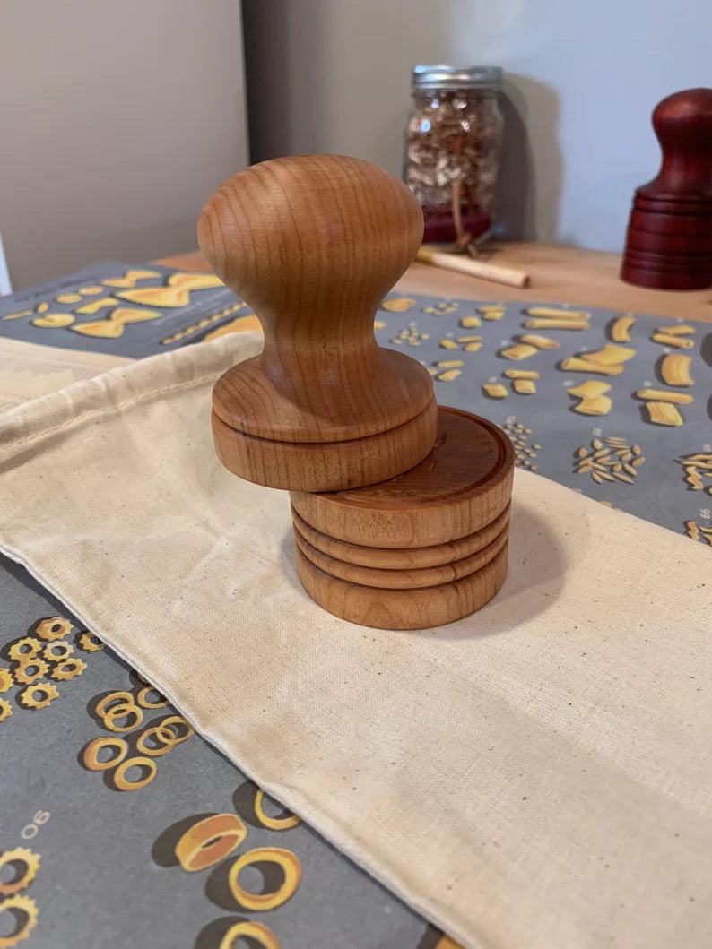 Corzetti stamp, pasta, bumble bee & honeycomb, handmade, maple