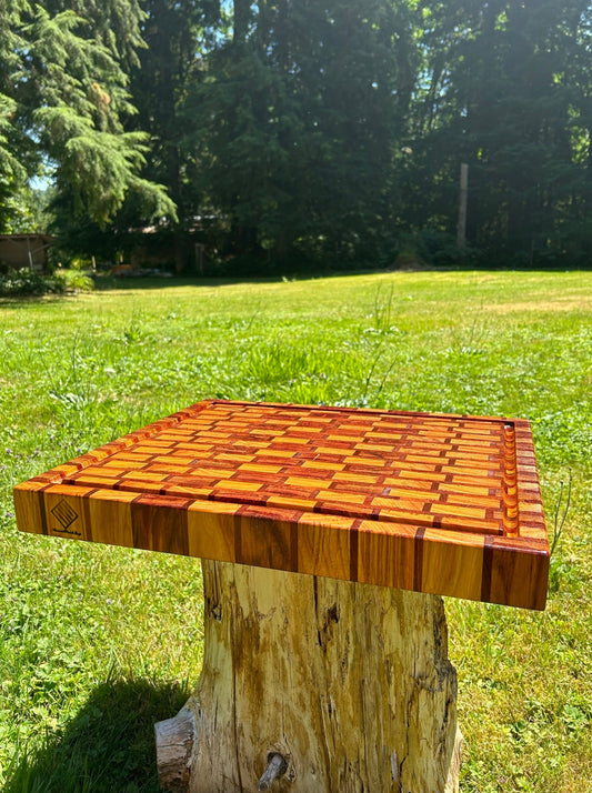 Heirloom, brick wall end grain butcher block, extra large 20" x 17"