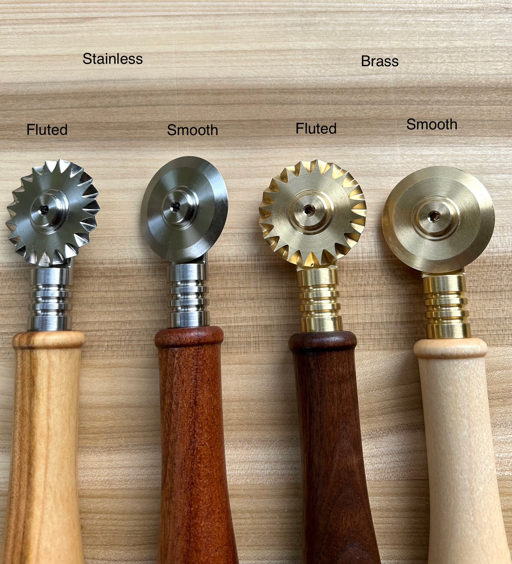 Nonna's cutters, brass & stainless pasta, pastry wheels – NonnasWoodShop