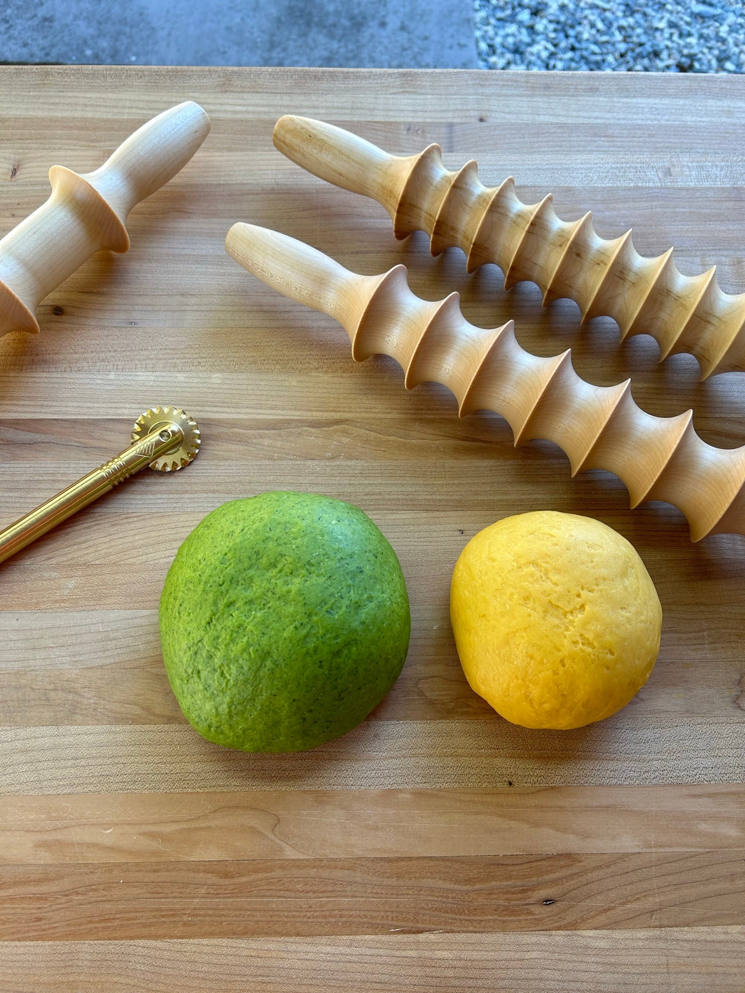 Pappardelle Pasta Maker Kit, Wooden Pasta Rolling Pin, Made in Italy