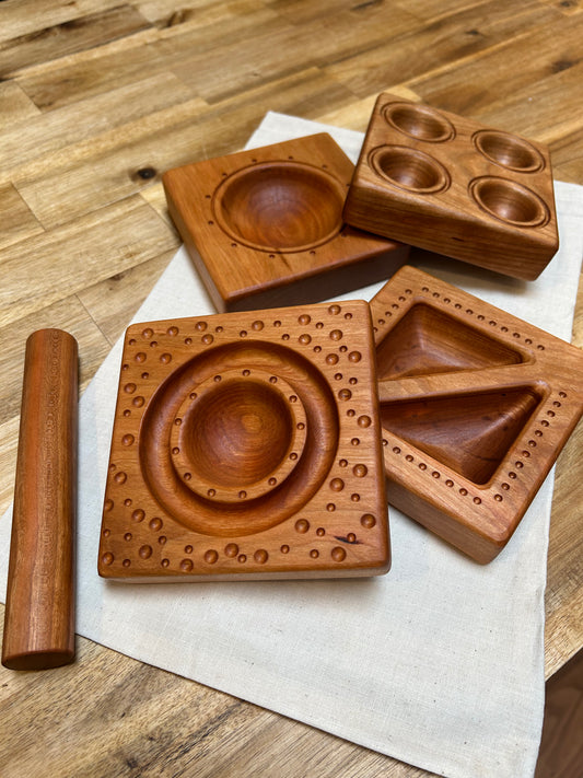 Ravioli molds, double sided. Maple, walnut & cherry