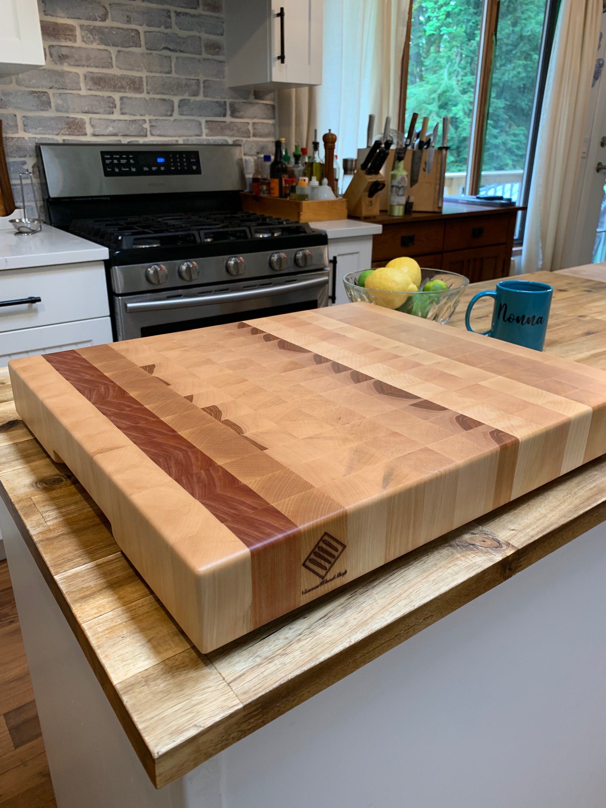 Counter top end grain butcher block North American yellow birch