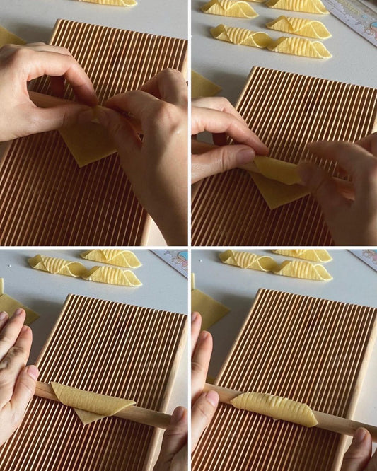 Pasta board set, macaroni, trofie, gnocchi, garganelli